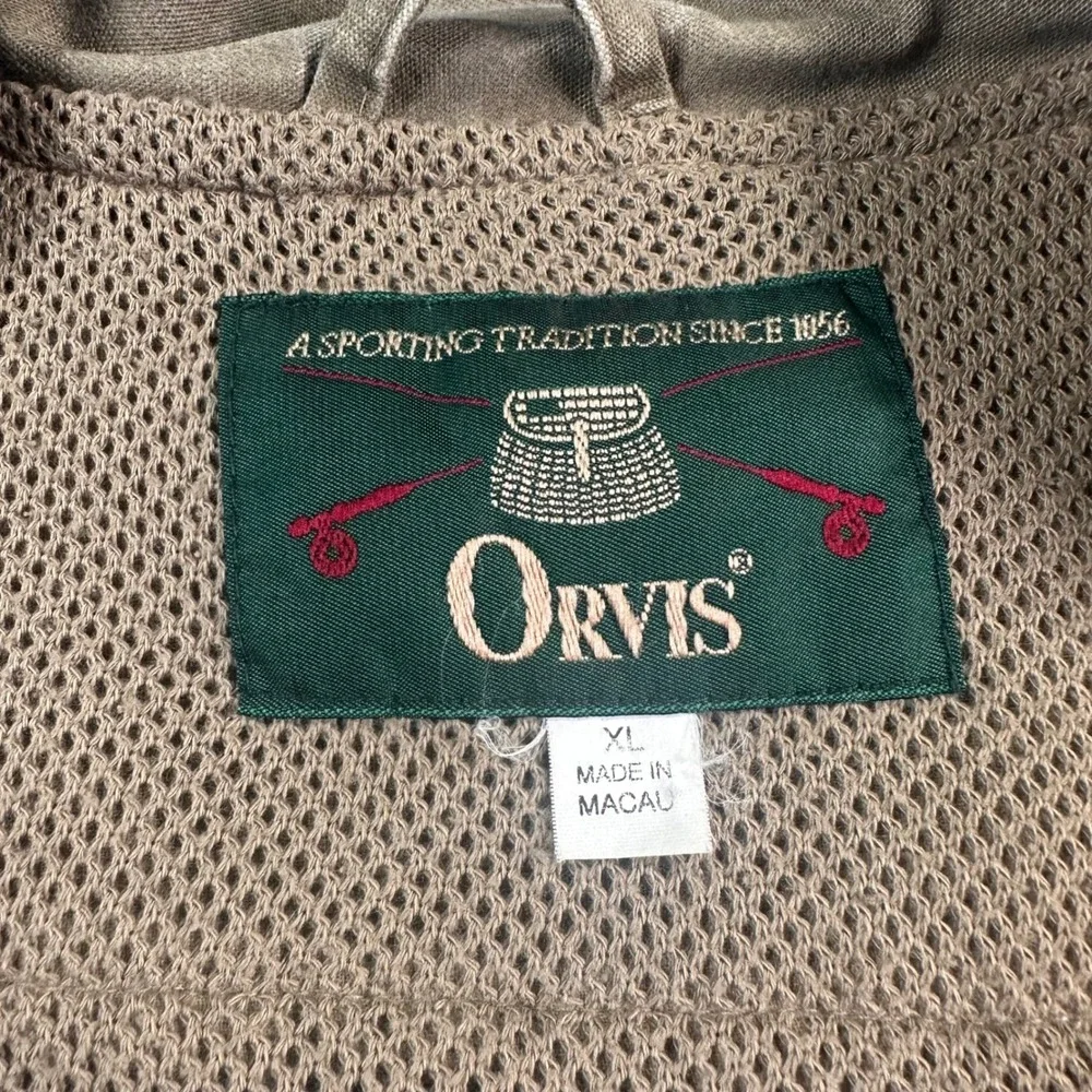 VTG Orvis Utility Vest Men‎ XL Brown Fishing Hunting Pockets Outdoor Adventure